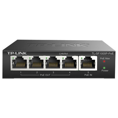 Interruptor de alimentação de POE plug-and-play de 5 portas 100M