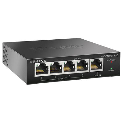Interruptor de alimentação de POE plug-and-play de 5 portas 100M